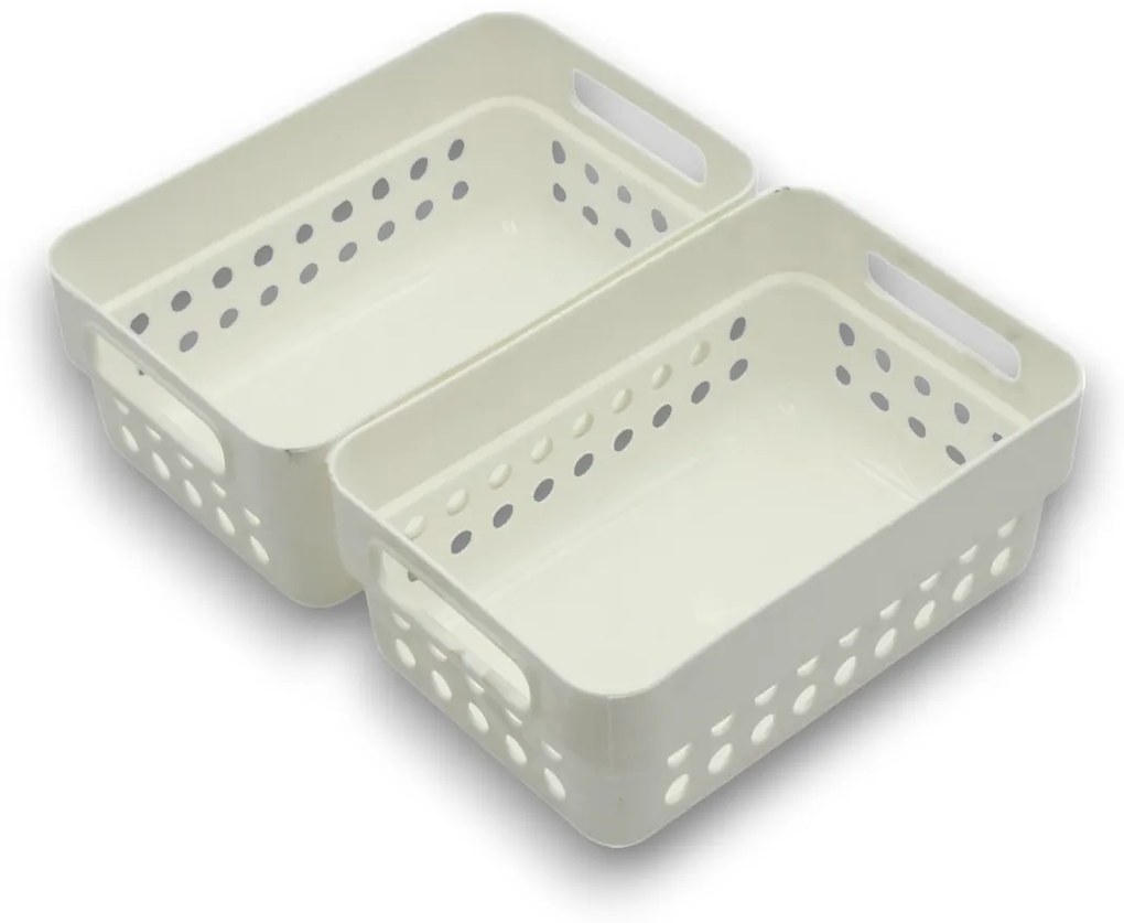 Sada 2 košíkov na organizáciu, organizéry do zásuvky KOLE 12 x 7,5 cm - biely