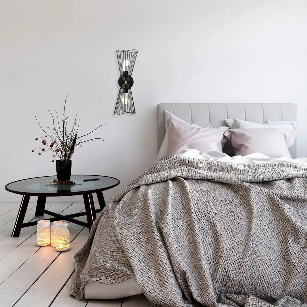 Nástenné svietidlo Zeyno čierne