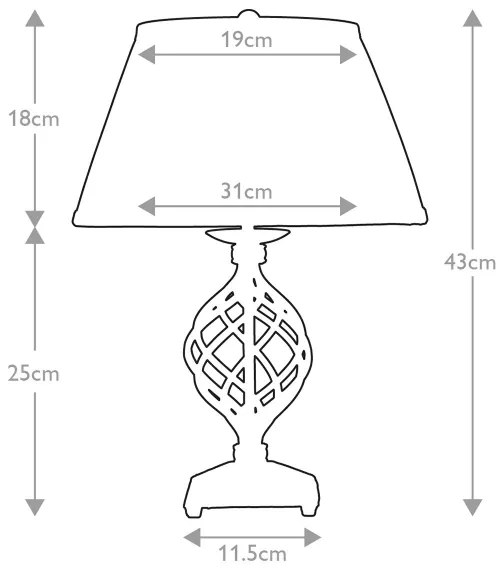Elstead BELFRY-TL - Stolná lampa BELFRY 1xE27/60W/230V