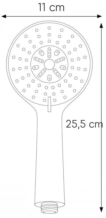 Erga Samba, 5-funkčná ručná sprchová hlavica, chrómová, ERG-YKA-BP.SAMBA-CHR