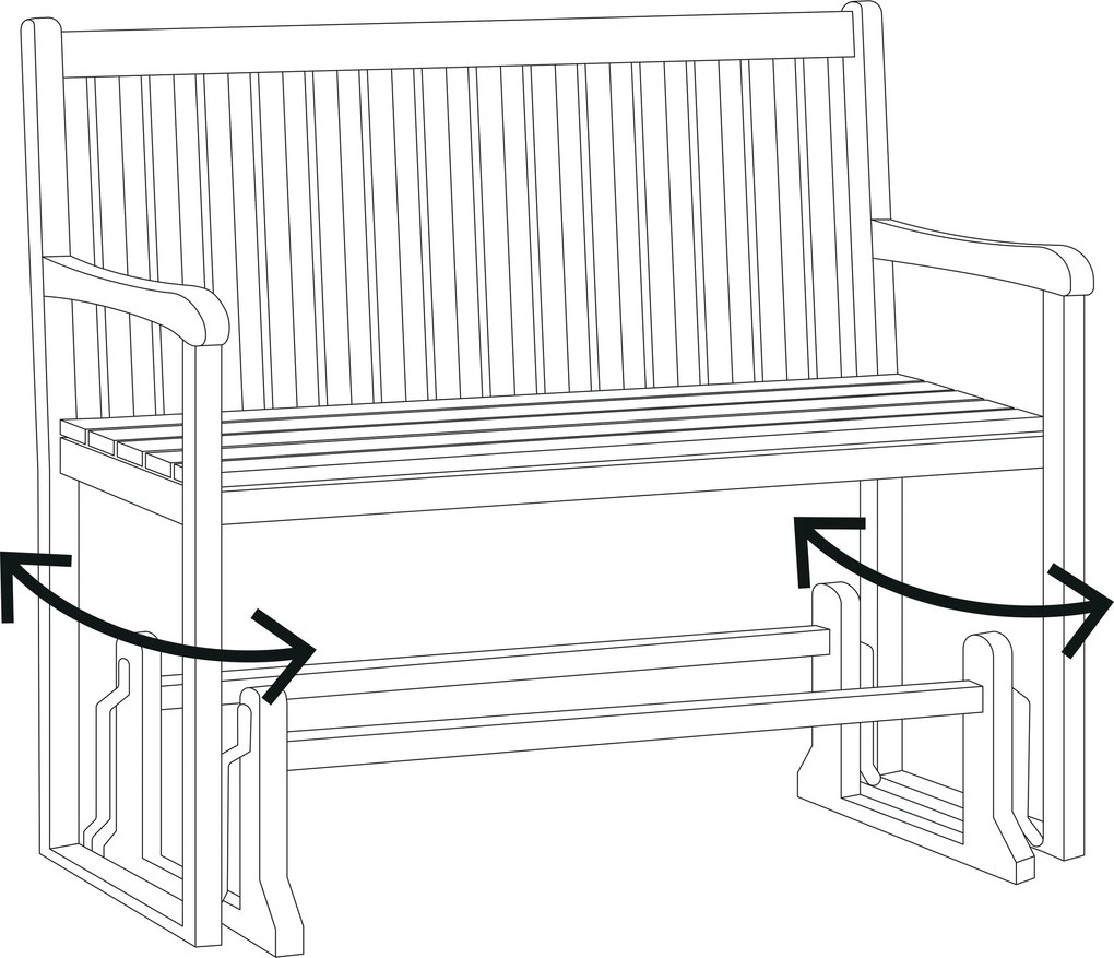 Hojdacia záhradná lavička, cca 150 cm