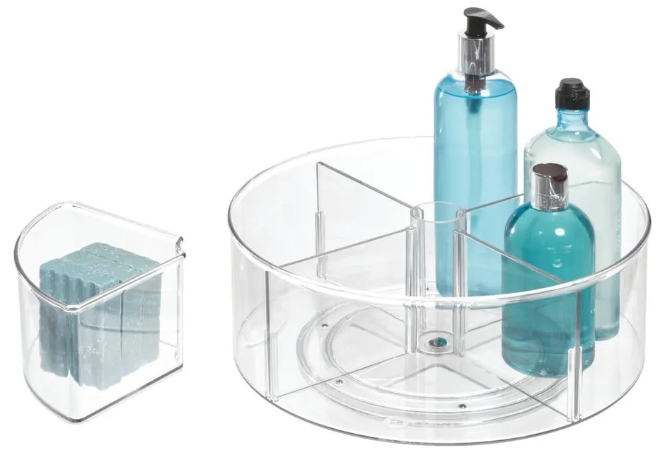 Okrúhly transparentný úložný box iDesign The Home Edit, Ø 29 cm