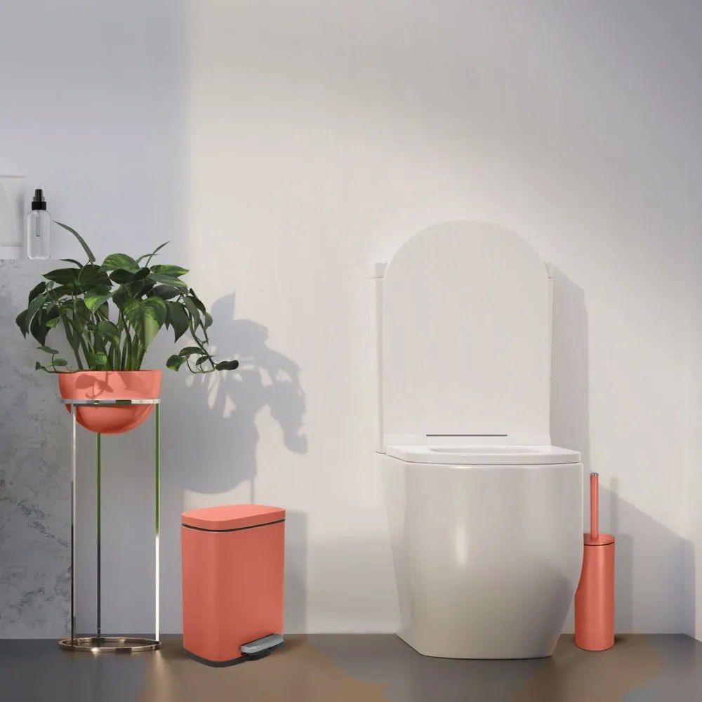 Nášľapný oceľový odpadkový kôš v terakotovej farbe 5 l Akira – Spirella