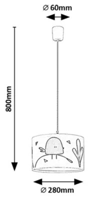 Rabalux 72069 - Detský luster na lanku FOWLY 1xE27/40W/230V