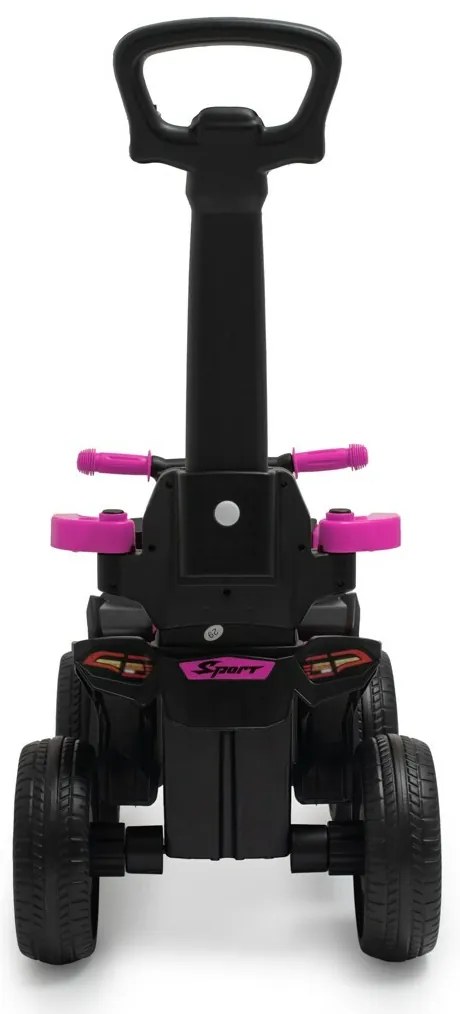 Detské odrážadlo Baby Mix Mega Prime EVA svodiacou tyčou, ružové