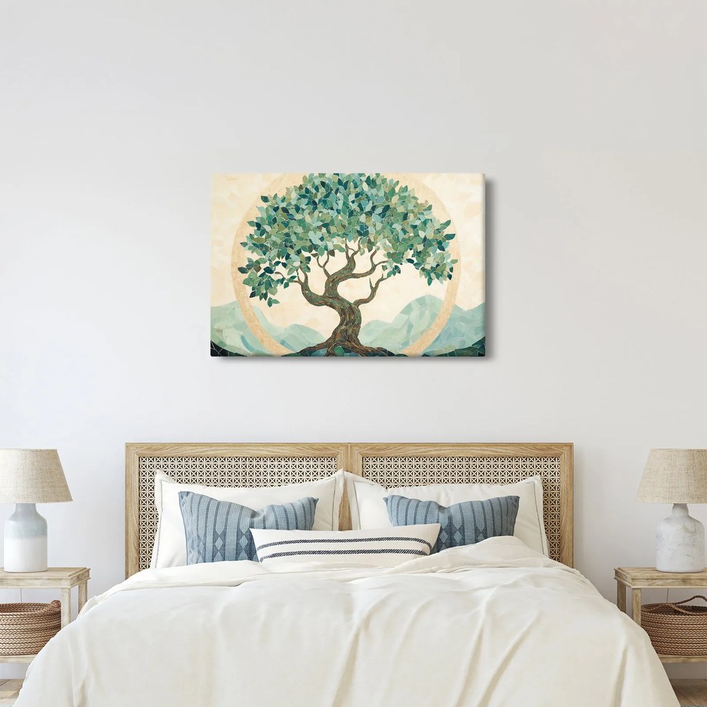 Obraz – Elegantná mozaika so stromom (90x60 cm)