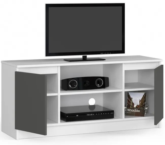 Stolík pod TV RTV 120 2D 1P biely / sivý