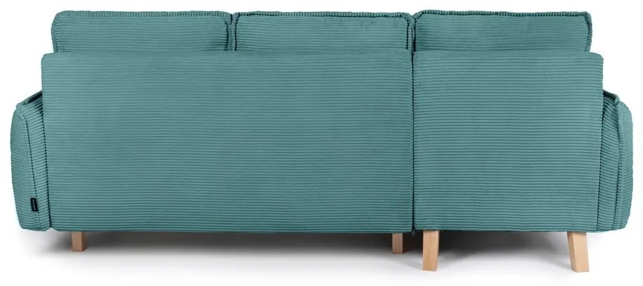 Variabilná tyrkysová menčestrová rozkladacia rohová pohovka Tori – Bonami Selection