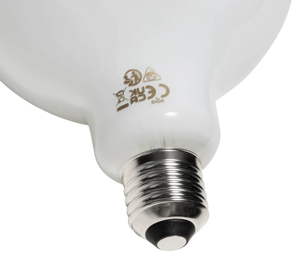 Sada 5 ks Stmievateľná LED žiarovka E27 opálové sklo G125 5W 450lm 2200K