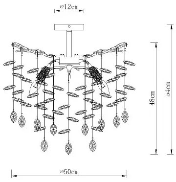 Globo 64138DG - Luster na tyči QUEENA 6xE14/40W/230V zlatá