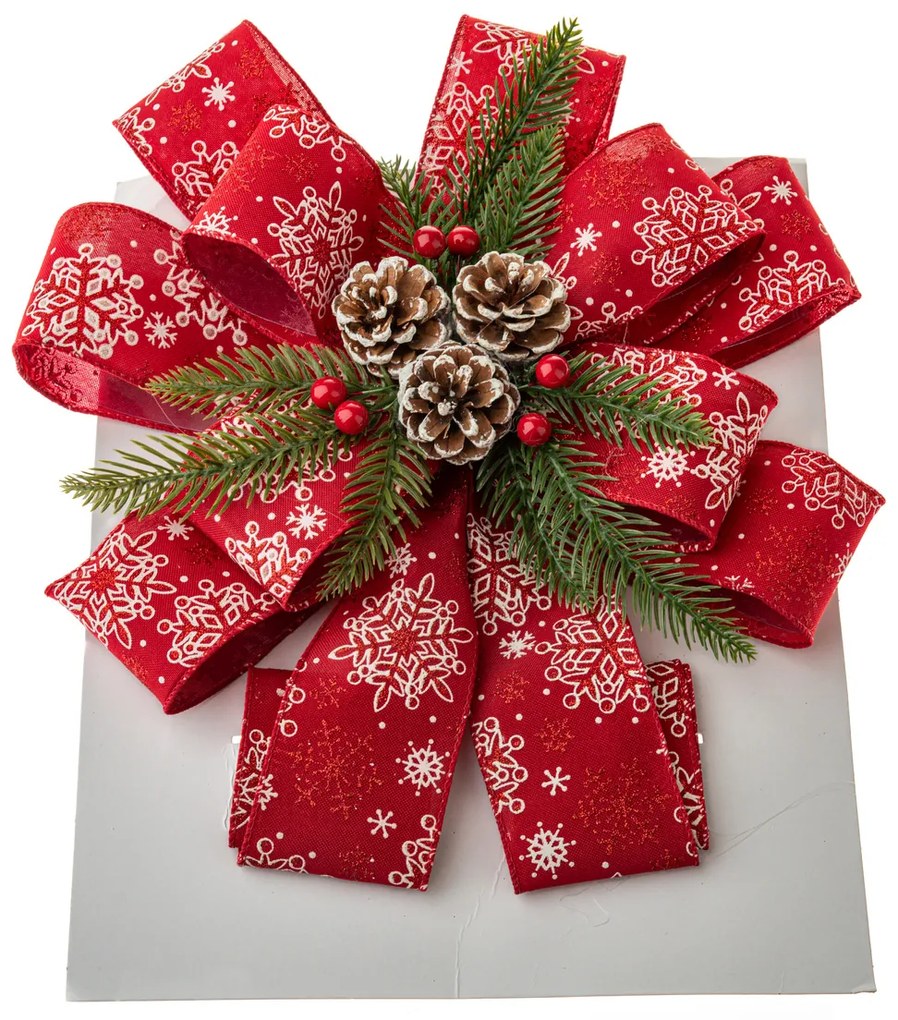 Mašľa na vianočný stromček 30 x 81 cm, červená