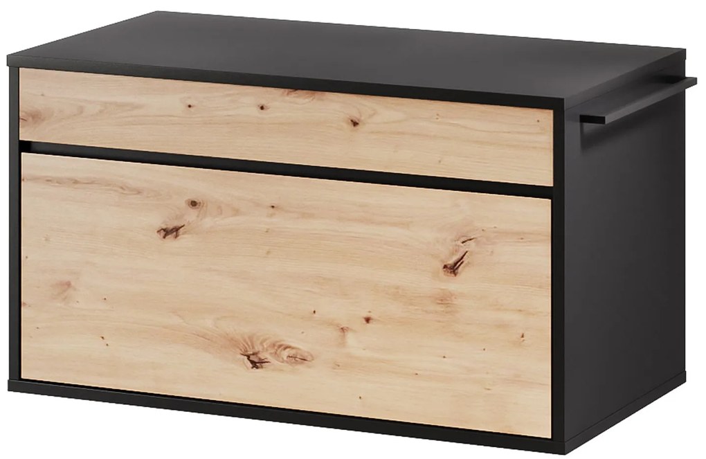 Závesná skrinka pod umývadlo Mossa 58 80 cm dub Artisan/čierna
