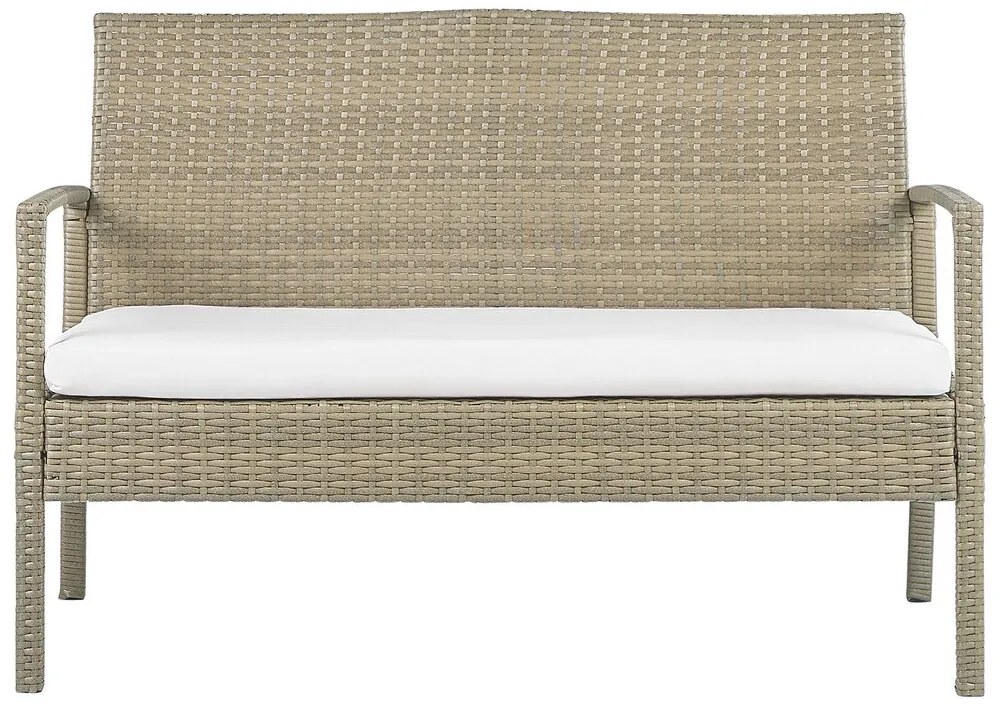 Sada záhradného ratanového nábytku krémovo biela MARSALA Beliani