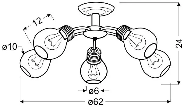 Candellux GLIVA Luster 5X60W E27 Patina (Without bulb) 35-56603