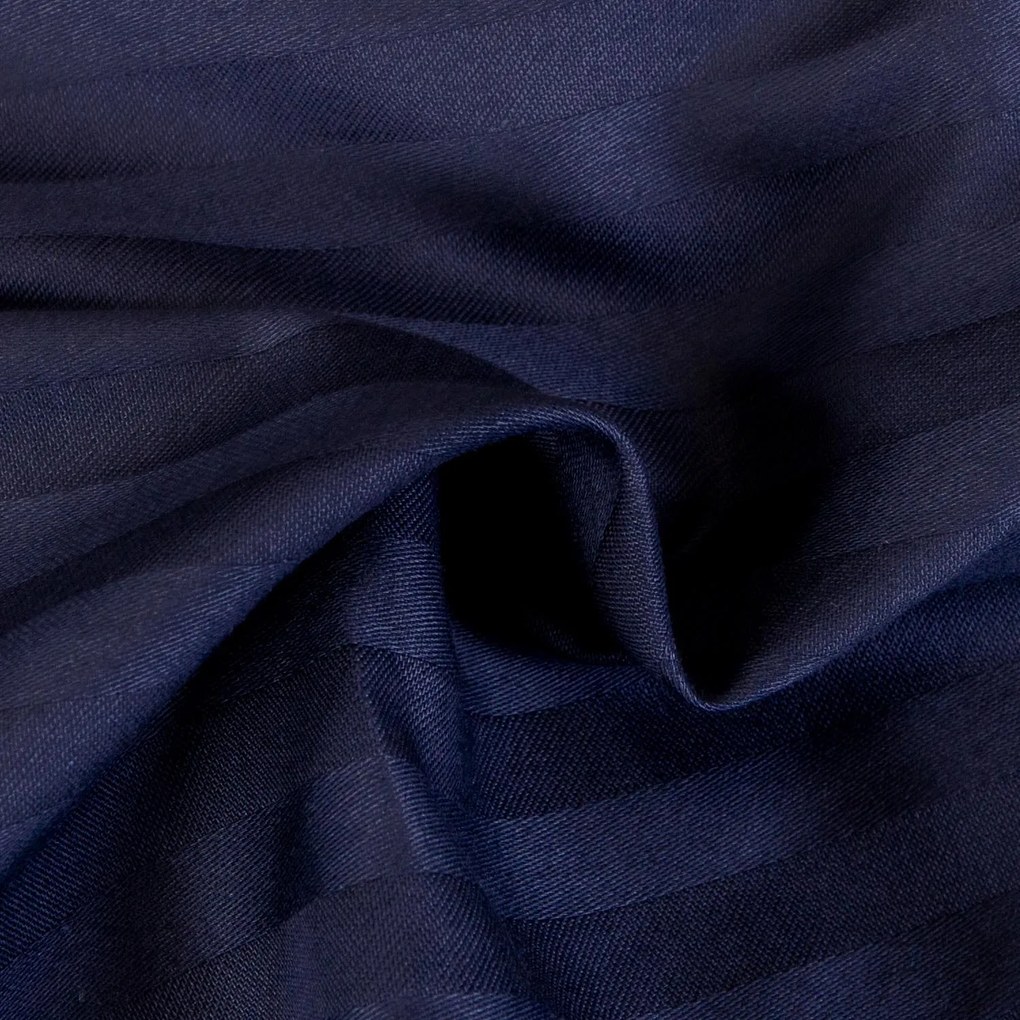SATÉNOVÉ OBLIEČKY SATYNLOVE EXCLUSIVE CIZGILI 180X200 CM, 2KS 70X80 CM TMAVOMODRÉ