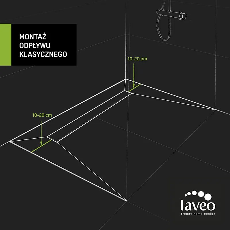 Laveo Slim, sprchový odtok 70 cm, čierna, LAV-COS_770D