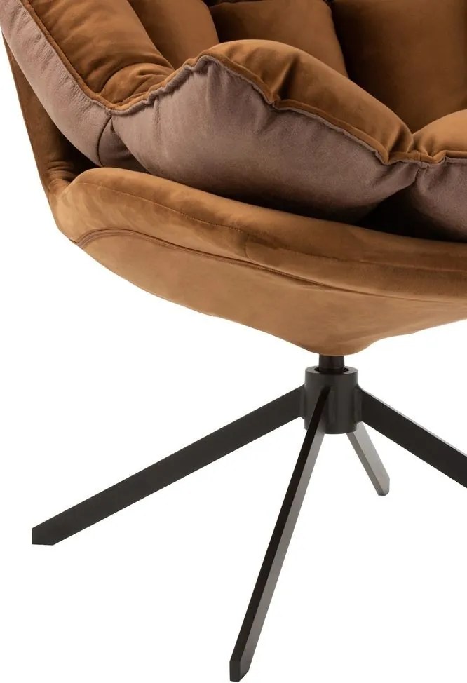 Hnedé zamatové relaxačné kreslo Chair Relax Bubby Brown - 78*73*92cm