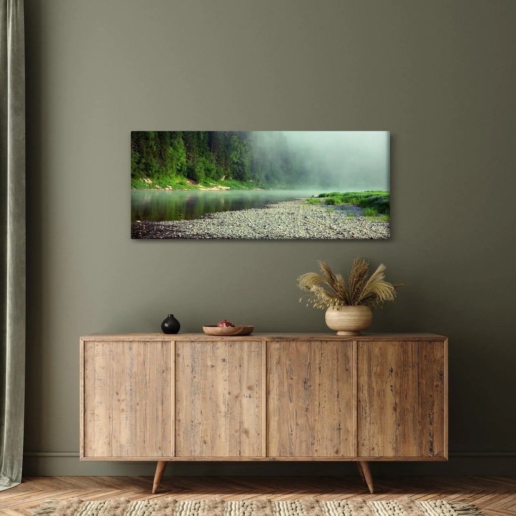Obraz - Rieka pri lese (120x50 cm)