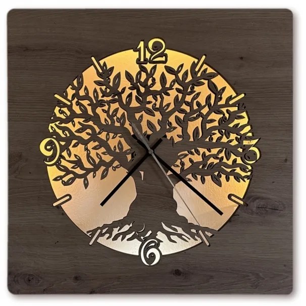 Svietiace hodiny na stenu Strom