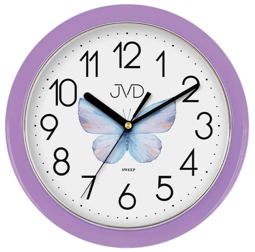 Detské nástenné hodiny JVD HP612.D11 s hravým motívom a tichým chodom, 25 cm