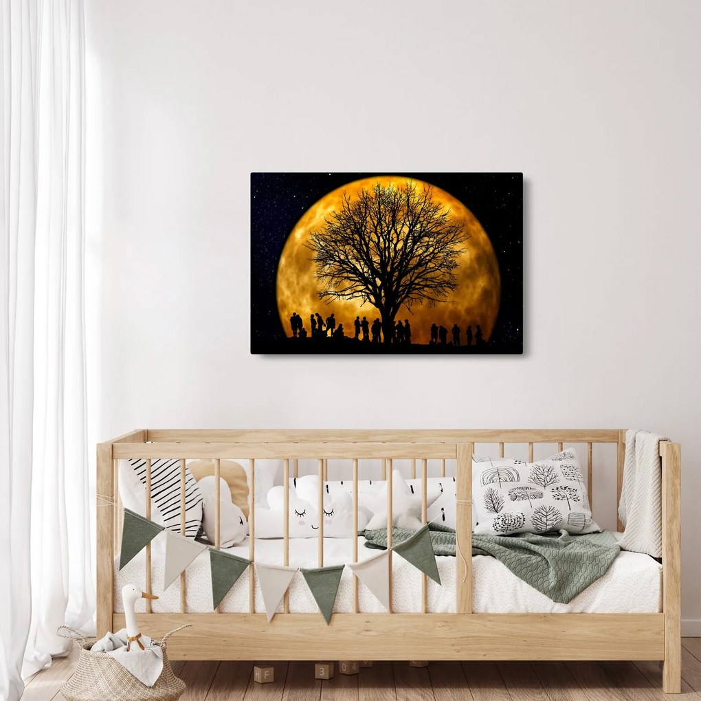 Obraz mesiace a siluet (90x60 cm)