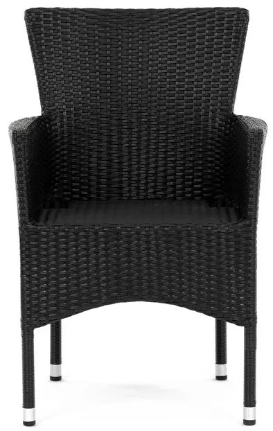 Autronic BONTEC Záhradná stolička, kov, polyratan, čierna, AZC-S2117 BK Farba: Čierna