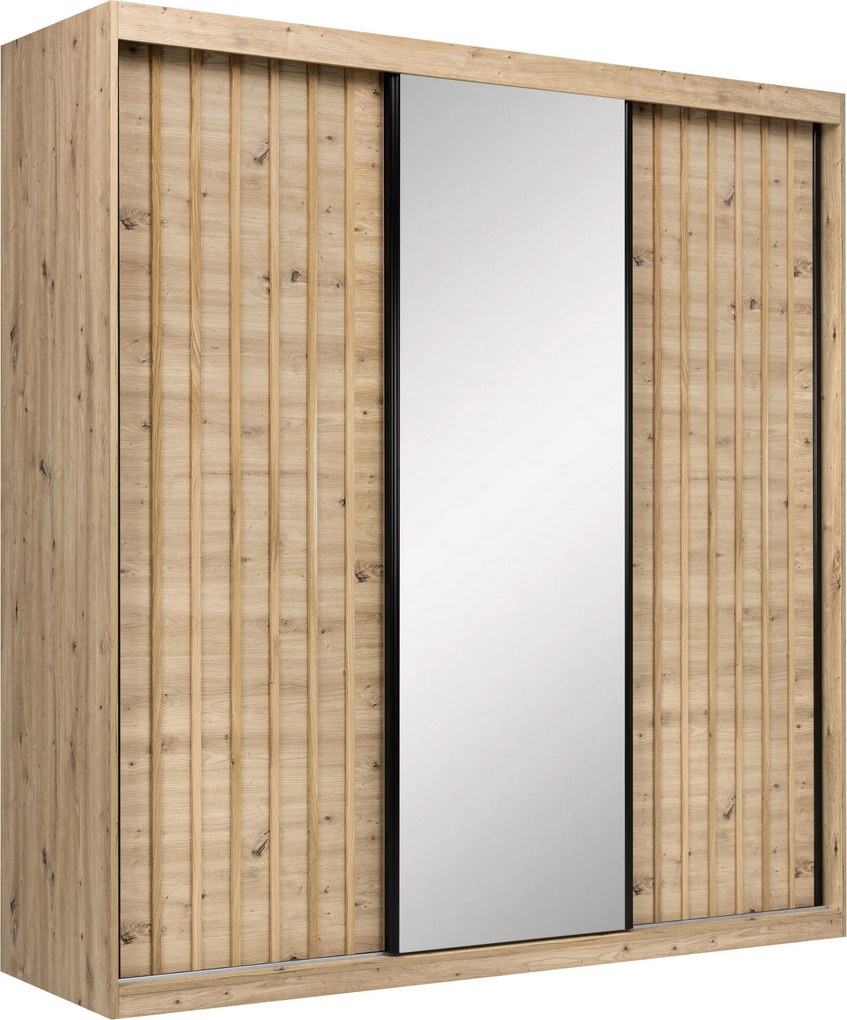 XXXLutz SKRIŇA S POSUVNÝMI DVERAMI, dub artisan, 200/215/59,5 cm P & B - Skrine - 000885001518