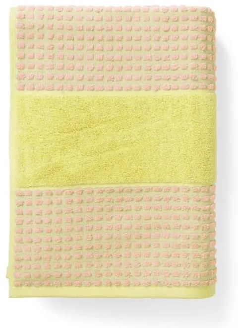 Žltý/ružový froté uterák z Bio bavlny 50x100 cm Check – JUNA