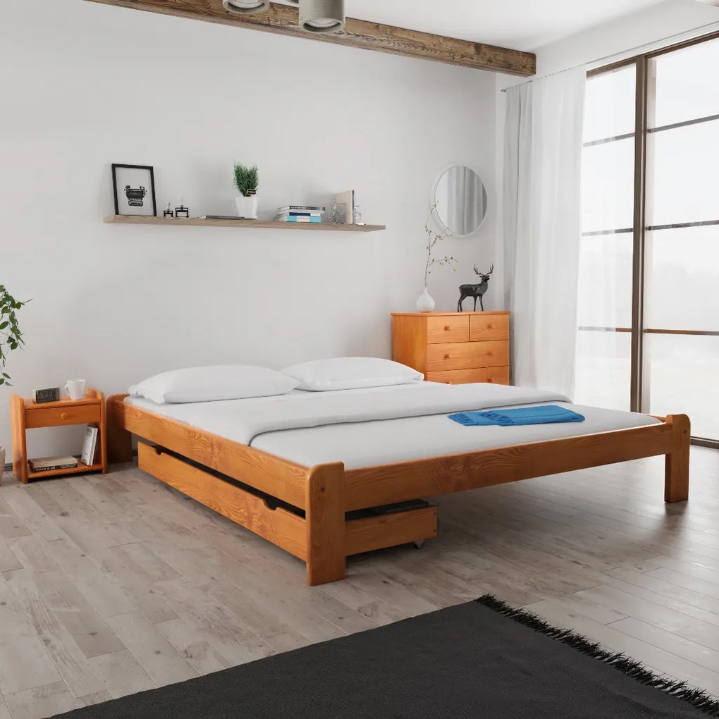 Posteľ Ada 180 x 200 cm, jelša Rošt: Bez roštu, Matrac: Matrac COCO MAXI 20 cm