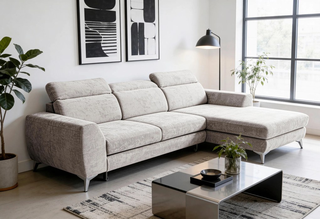 XXXLutz ROHOVÁ SEDAČKA, textil, piesková MID.YOU - Sedačky - 000694011008