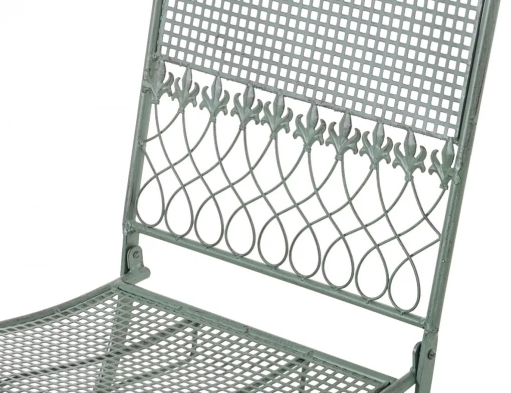 Kovová skladacia stolička Kiran (SET 2 ks) - Zelená antik