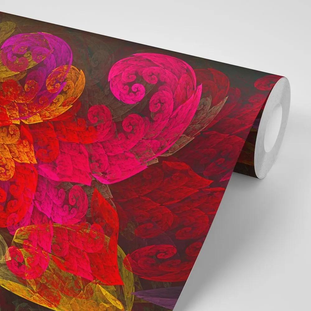 Samolepiaca tapeta abstraktné pastelové listy - 450x300