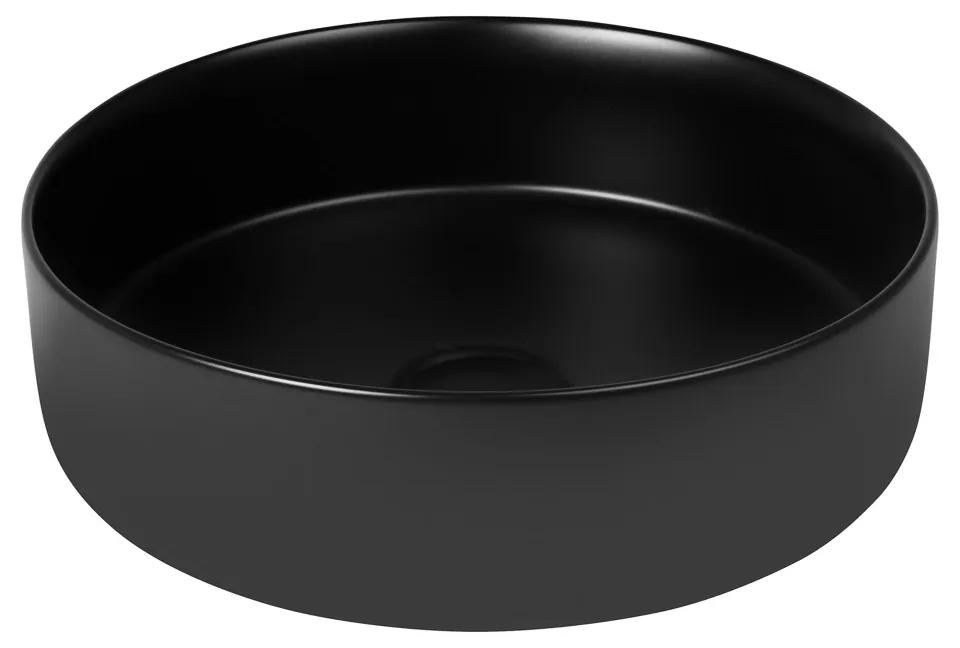 Oltens Lagde umývadlo 35x35 cm okrúhly pultové umývadlo čierna 40804300