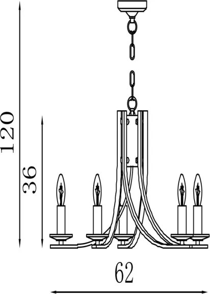 Searchlight 4165-5SB - Závesný luster ASCONA 5xE14/60W/230V