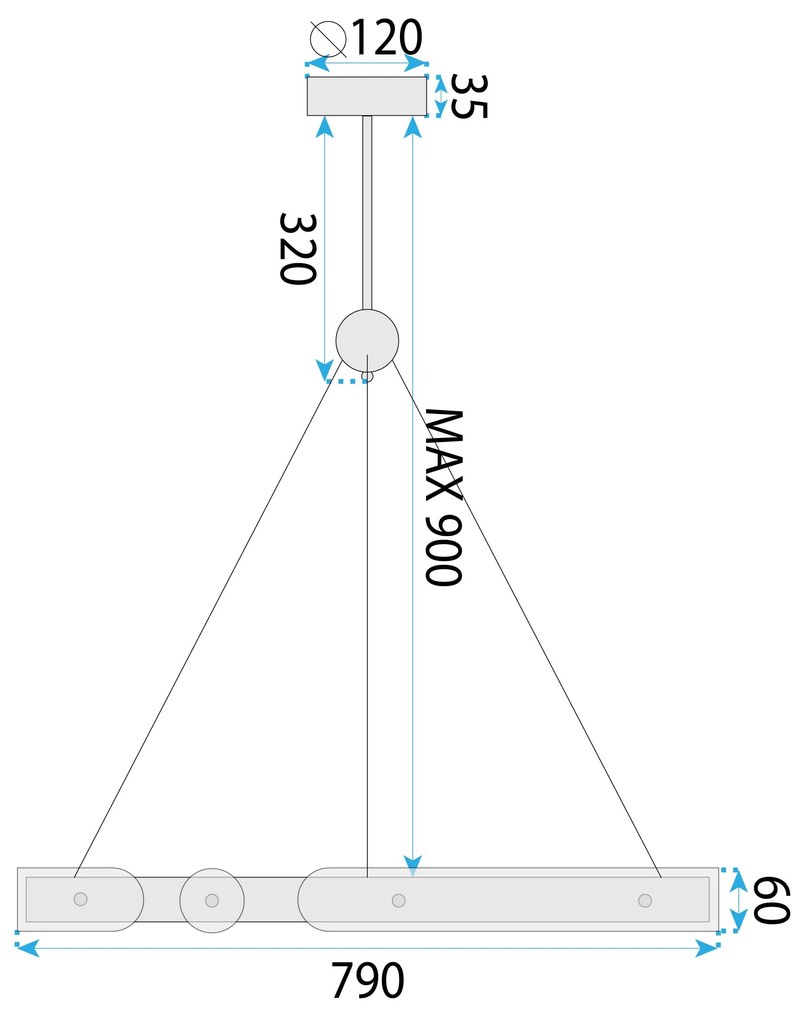 Toolight Loop, LED stropné svietidlo 79cm, 26W, diaľkové ovládanie, APP1549-CP, zlatá matná, OSW-06970