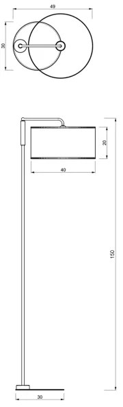 Stojacia lampa ATLANTA 1xE27/60W/230V