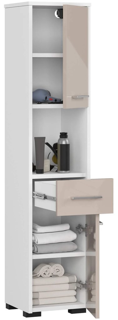 Kúpeľňová skrinka Fin II 30 cm biela/cappuccino lesk