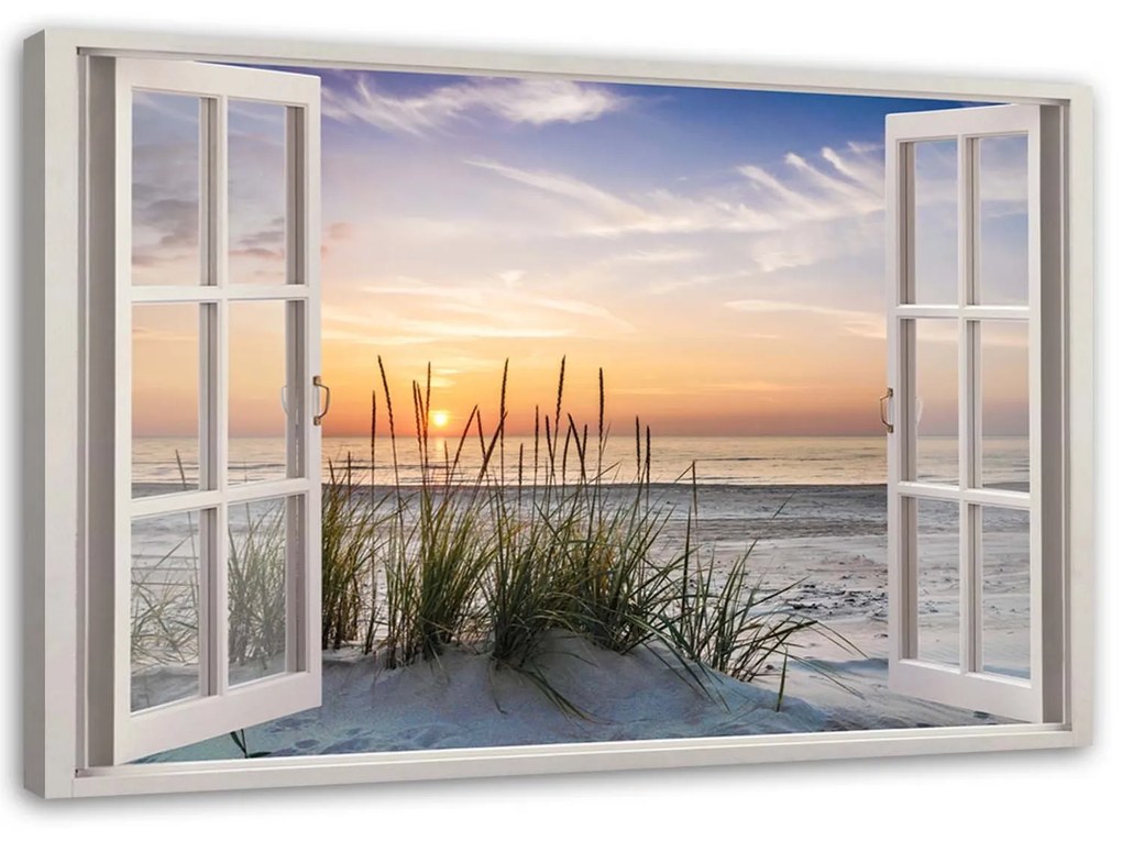 Gario Obraz na plátne Okno s výhľadom na pláž Rozmery: 60 x 40 cm