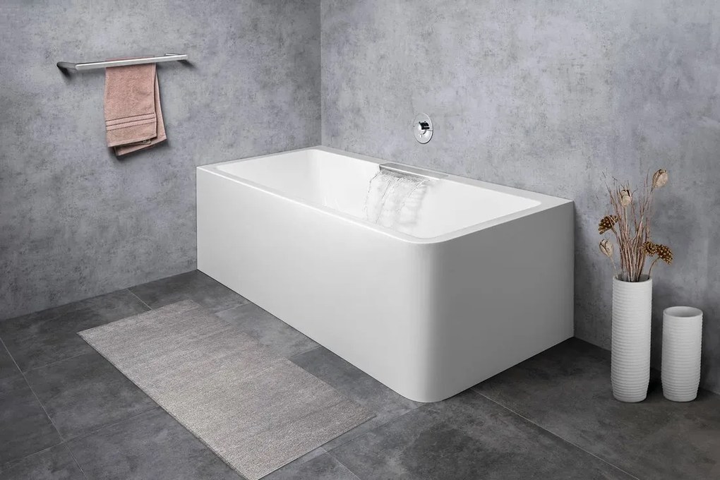 Polysan Polysan, CASCATA L MONOLITH obdĺžniková vaňa 180x80x60cm, kaskáda nerez, 73836ML.100