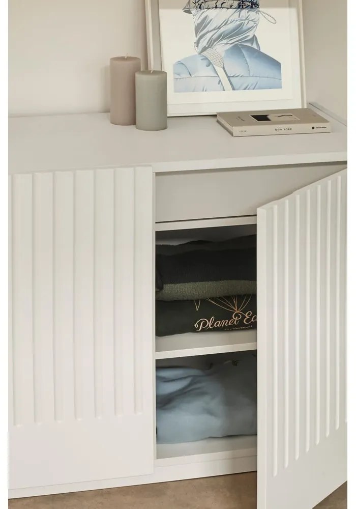 Biela nízka komoda 100x70 cm Doric – Teulat