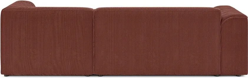 Menčestrová rohová pohovka v terakotovej farbe (pravý roh/s leňoškou) Merid – Ropez