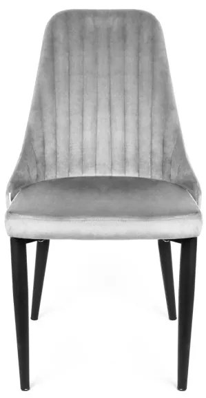 Stolička LOUIS zamatová sivá ALL 925485