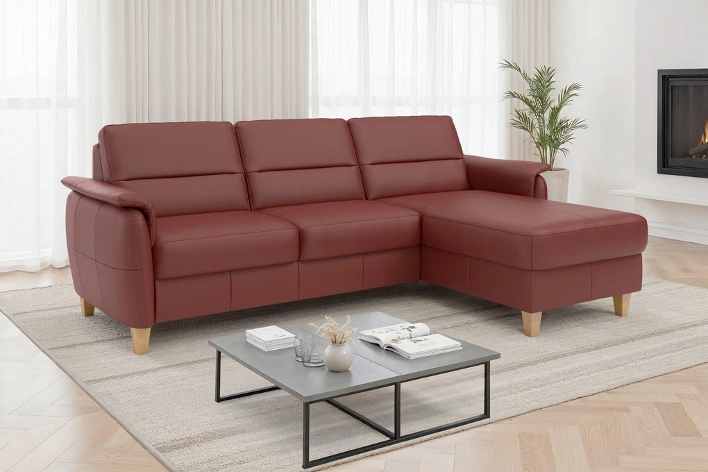 XXXLutz ROHOVÁ SEDAČKA, koža, červenohnedá Sit & More - Sedačky - 00014403326Y