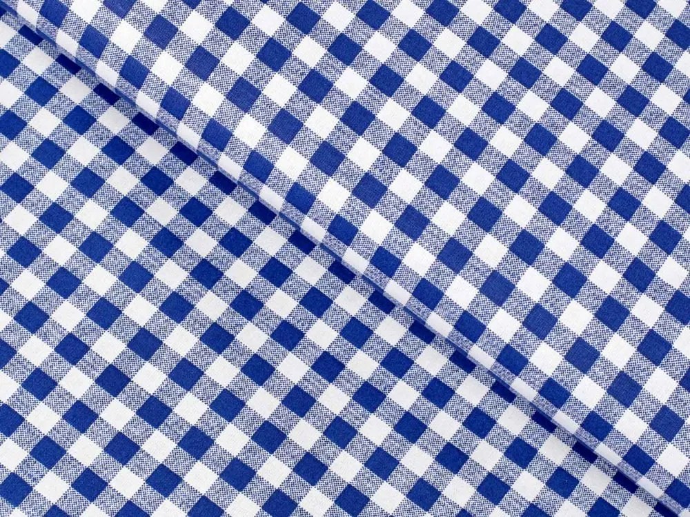 Biante Bavlnený záves Sandra SA-057 Modro-biele kocky 140x150 cm