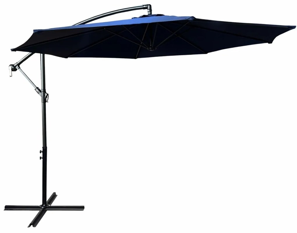 Záhradný slnečník ASTER s bočnou nohou 300 cm tmavomodrý