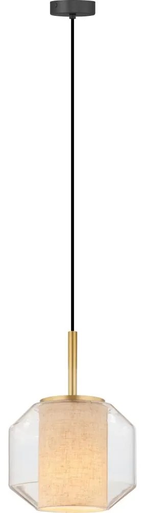 Zuma Line 003064-034742 - Závesné svietidlo SOLIX na lanku 1xE27/25W/230V, Ø 22 cm, zlatá/čierna