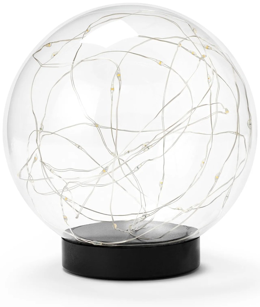 Sklenená guľa s LED, cca 15 cm