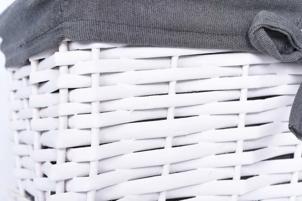 Prútený košík 30 x 20 x 15 cm - biely / šedý