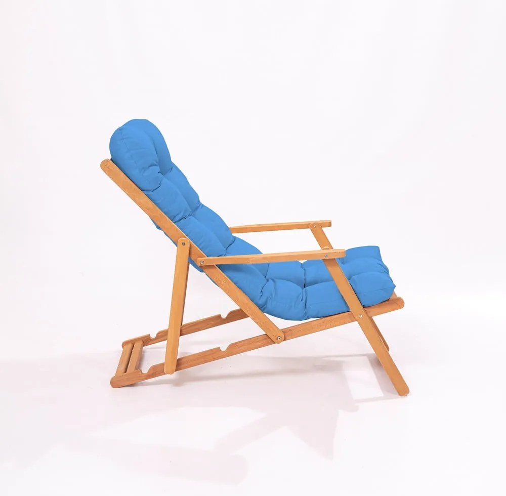 Drevené záhradné ležadlo v modro-prírodnej farbe – Floriane Garden