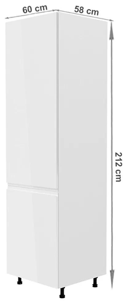 Kondela Skrinka na chladničku, biela/biela extra vysoký lesk, ľavá, AURORA D60ZL